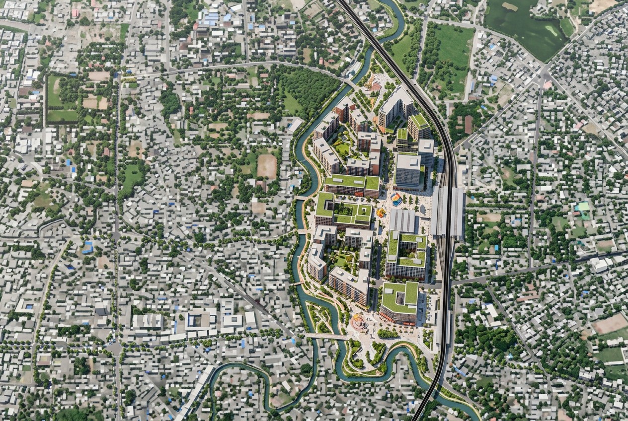 Transit Oriented Development (TOD) — architectural rendering
